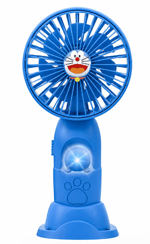 Mini ventilator de mana portabil pentru copii USB reincarcabil cu suport telefon BAIETEI